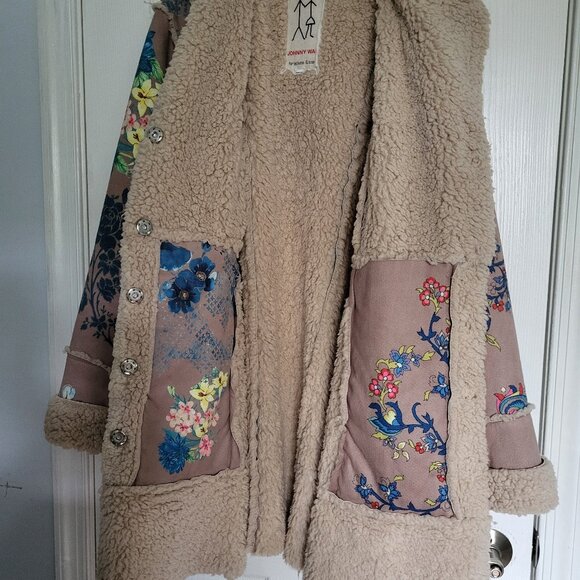 Johnny Was Sherpa Shearling Faux Fur Jacket - Picture 5 of 8